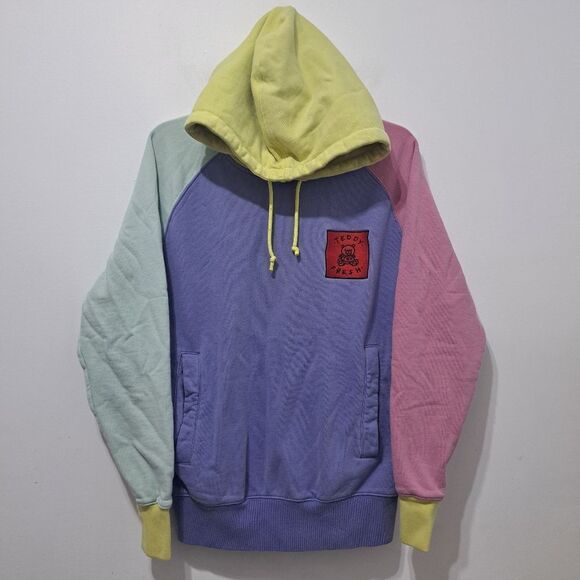 Teddy Fresh Pastel Hoodie Logo Patch Retro Y2K Sweater XS Multi- Color - Picture 14 of 16